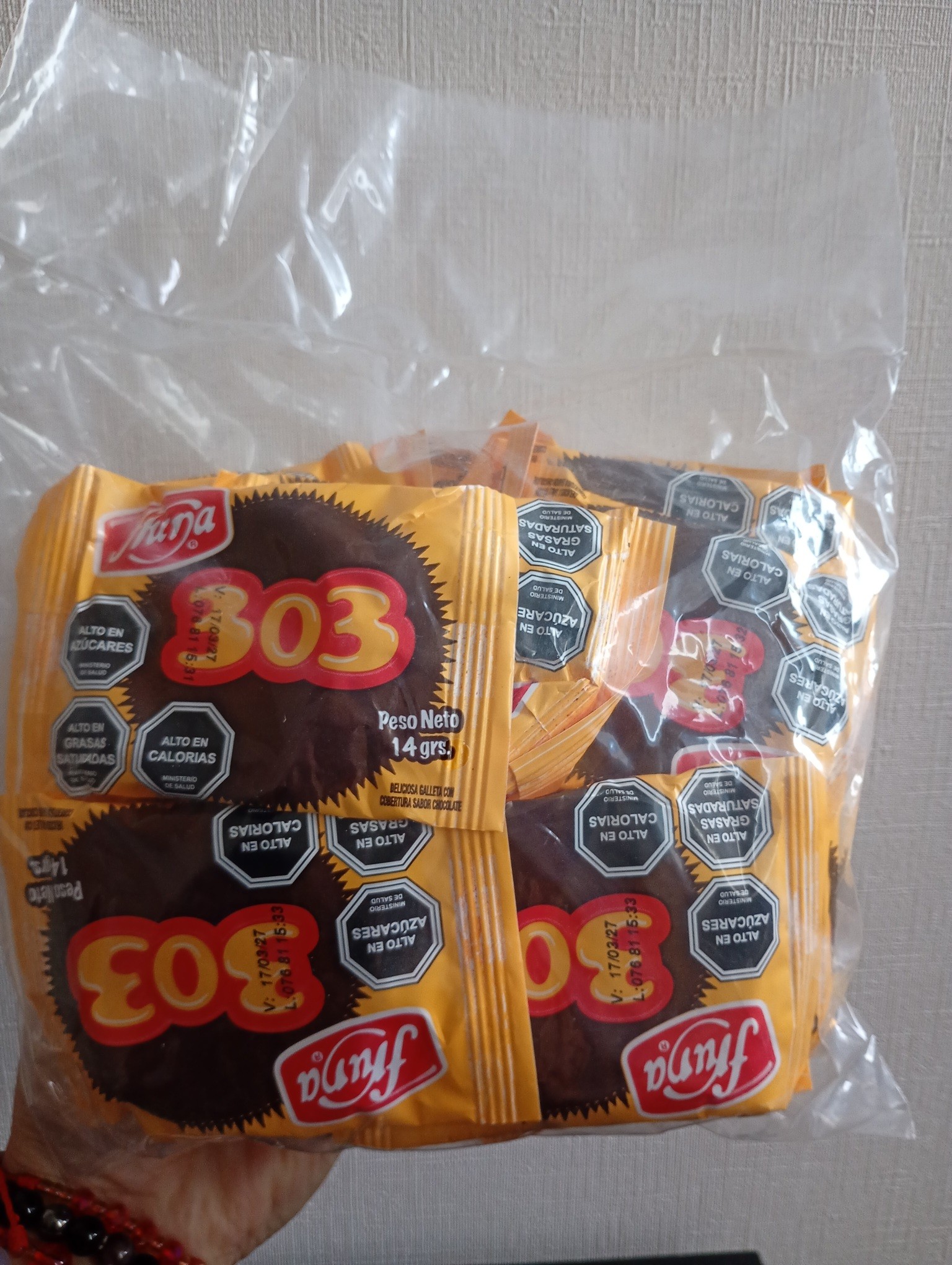 Galletas bañadas en Chocolate 303. Pack de 25 unidades.